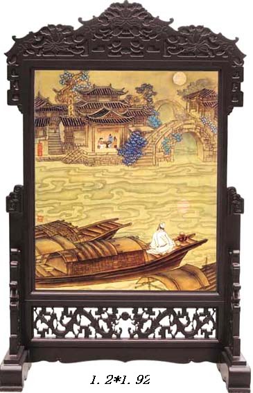 彩雕屏風