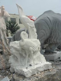 中華華美供應(yīng)石雕天鵝，石雕鶴，石雕松鶴延年