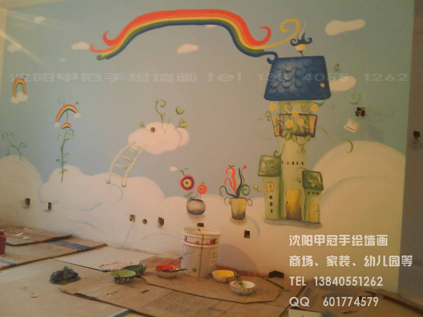 沈陽墻體彩繪/家庭個性墻畫/電視背景墻手繪墻畫