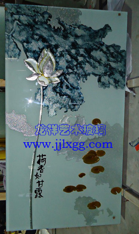 龍祥藝術(shù)玻璃玄關(guān)、隔斷--荷香如甘露