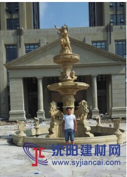 歐式獅子噴泉安裝現(xiàn)場-紹興市新昌縣萬豐奧特廣場