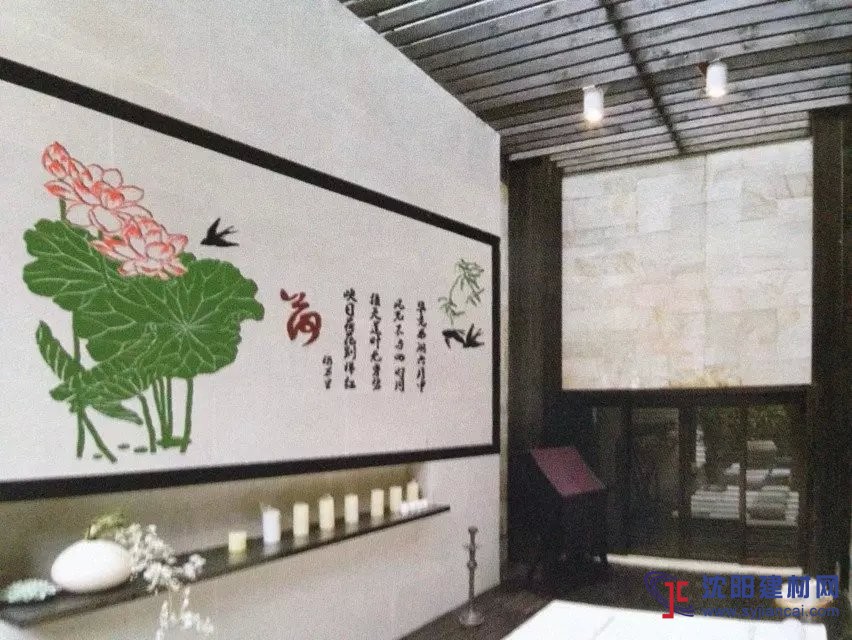 沈陽(yáng)碧然硅藻泥背景墻效果圖古風(fēng)字畫2