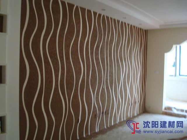 沈陽(yáng)碧然硅藻泥背景墻效果圖條紋格藝5