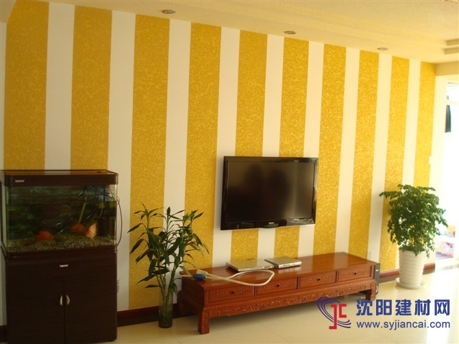 沈陽(yáng)碧然硅藻泥背景墻效果圖條紋格藝4