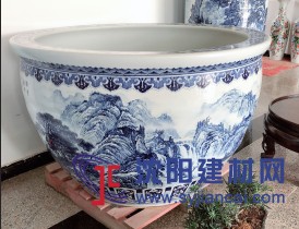 超大魚缸風水缸青花瓷大缸
